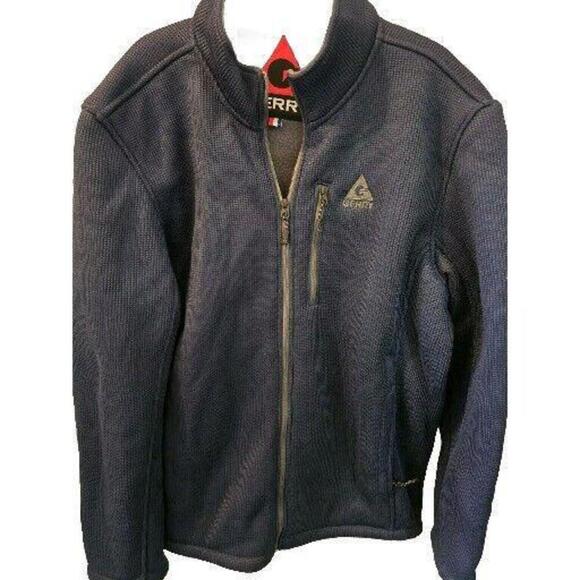 Other - Gerry‎ Mens XXL Navy Blue Full Zip Mock Neck Kangaroo Pockets Sweater